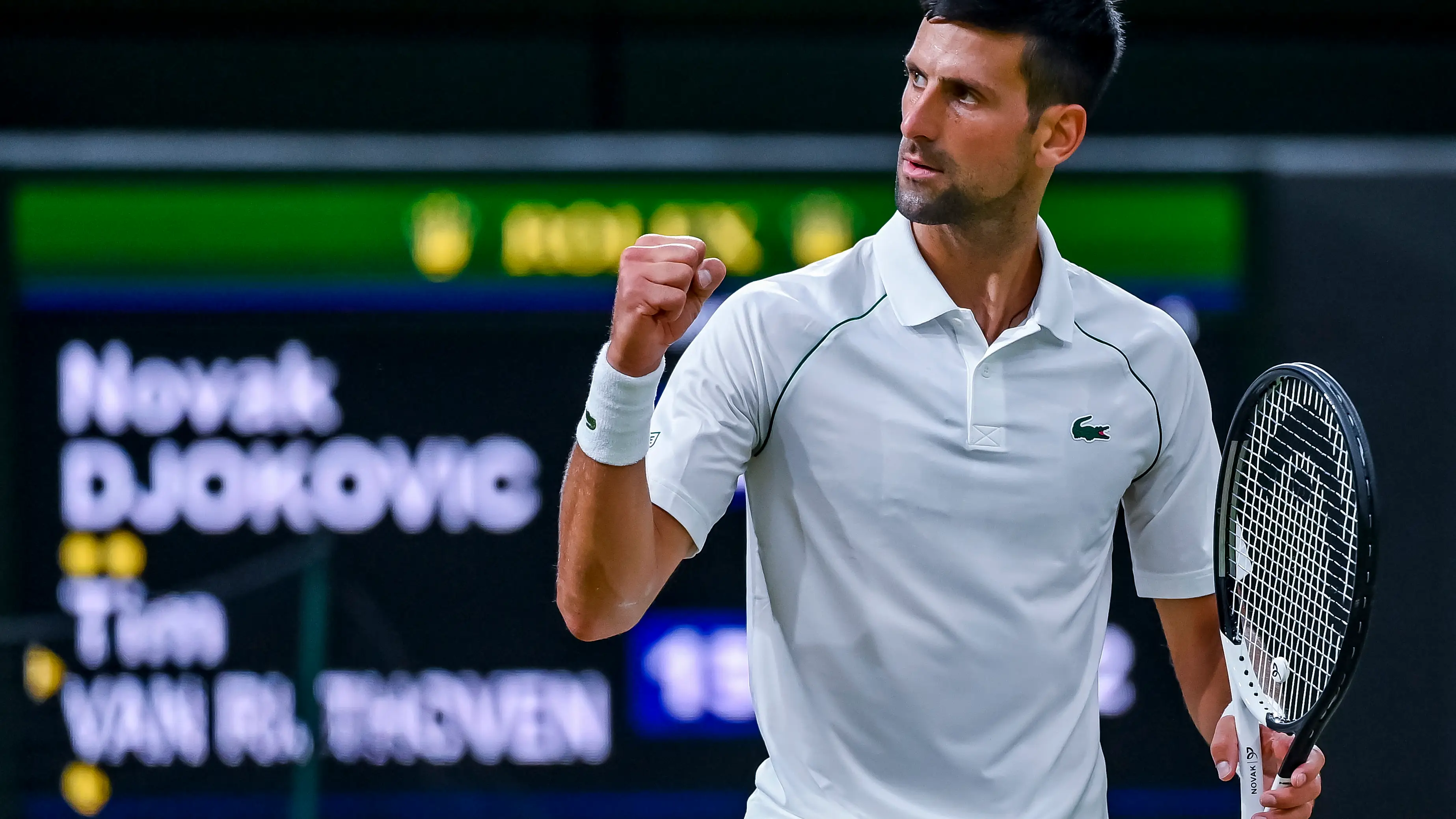 Djokovic celebra su triunfo ante Tim Van Rijthoven Djokovic celebra su triunfo ante Tim Van Rijthoven