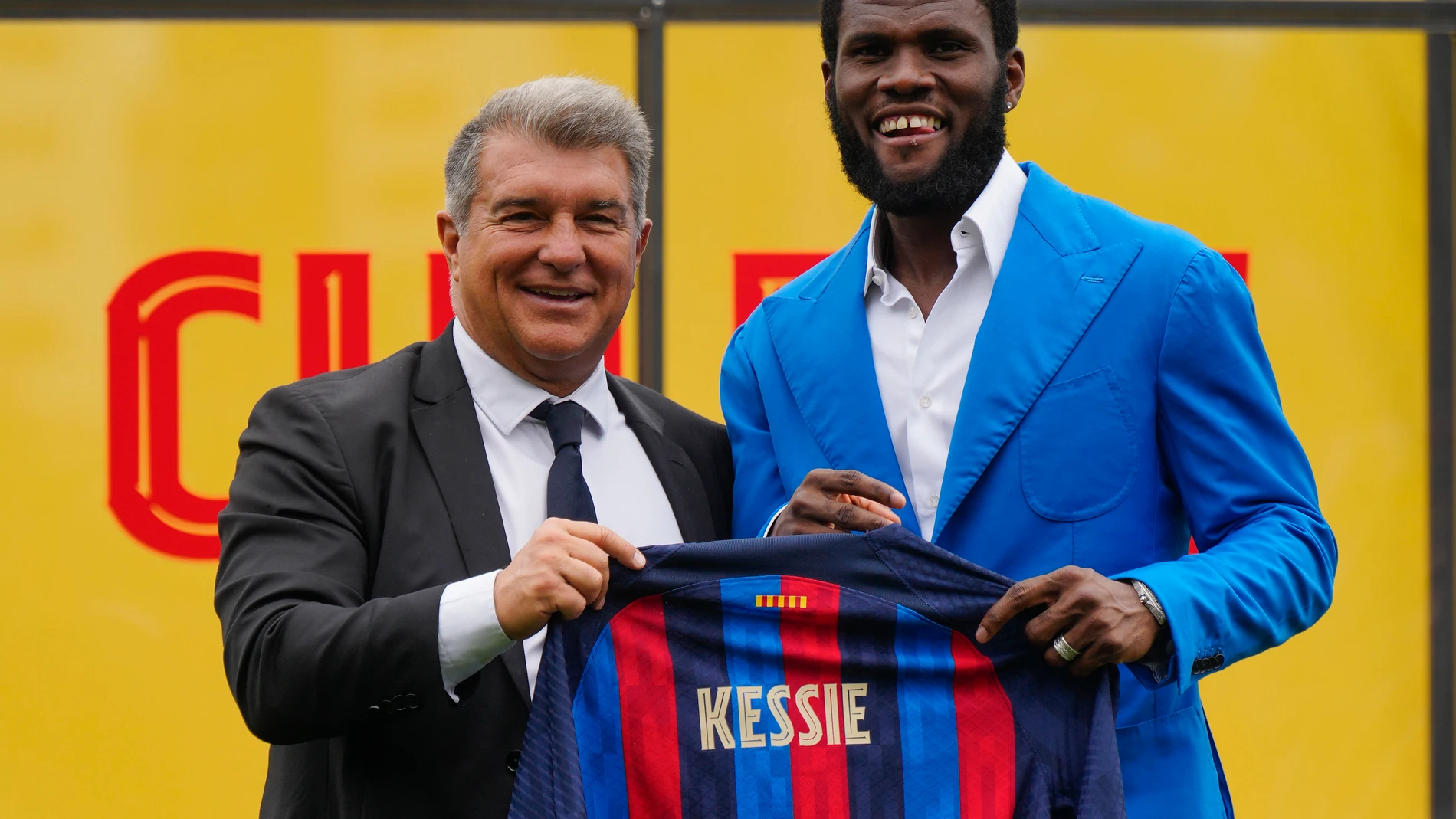 Franck Kessié, durante su presentación con el Barcelona