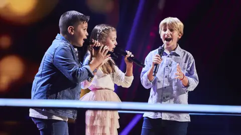 Mario, Paula y Joel traen el ritmo de Juan Luis Guerra a las Batallas de ‘La Voz Kids’ Mario, Paula y Joel traen el ritmo de Juan Luis Guerra a las Batallas de ‘La Voz Kids’