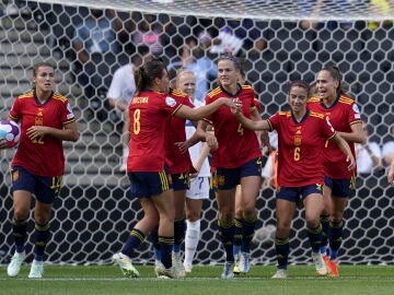 Las jugadoras españolas celebran un gol ante Finlandia 