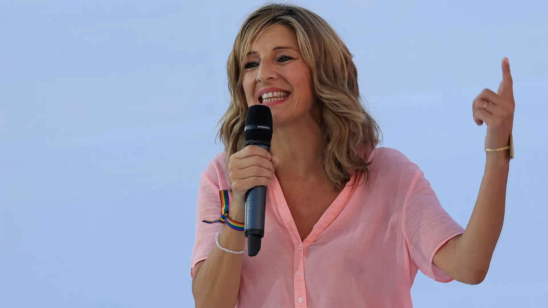 Yolanda D&iacute;az durante la presentaci&oacute;n de 'Sumar'