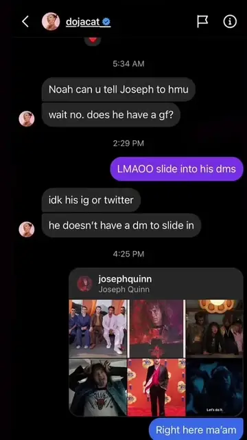 La conversación de Doja Catt y Noah Schnapp La conversación de Doja Catt y Noah Schnapp