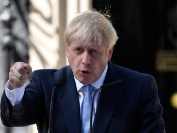 Boris Johnson en su anuncio de dimisión como primer ministro