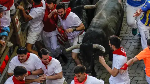 Imagen del tercer encierro en San Fermín Imagen del tercer encierro en San Fermín