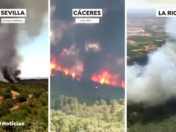 Incendios en Sevilla, Cáceres y La Rioja