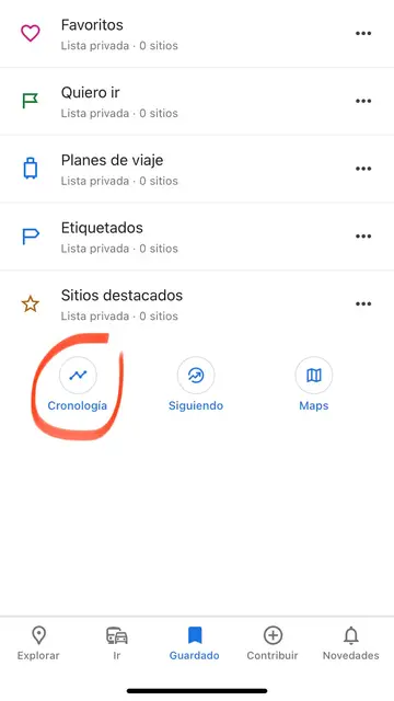 Historial de localización de Google Maps Historial de localización de Google Maps