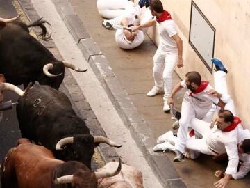 Sexto encierro de San Fermín 2022 con los toros de Jandilla