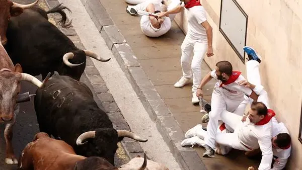 Sexto encierro de San Ferm&iacute;n 2022 con los toros de Jandilla