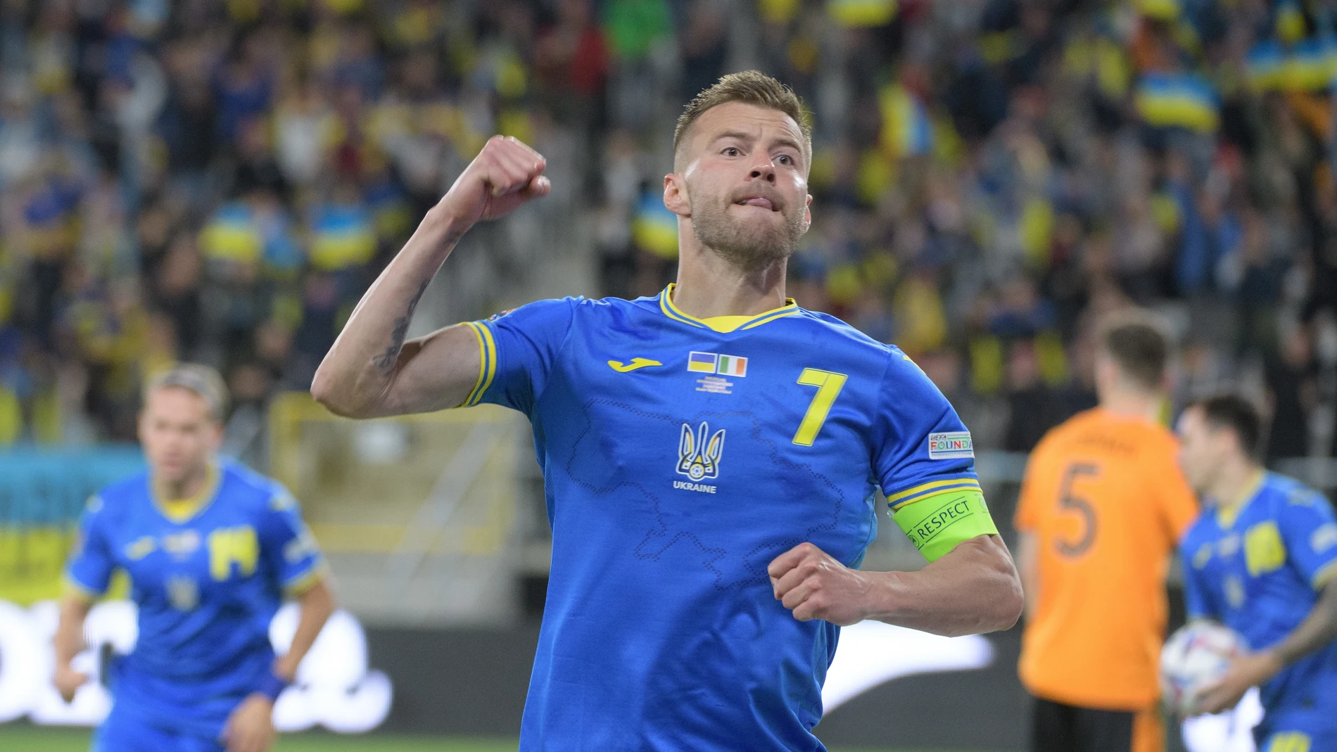 El capitán de la selección ucraniana durante un partido