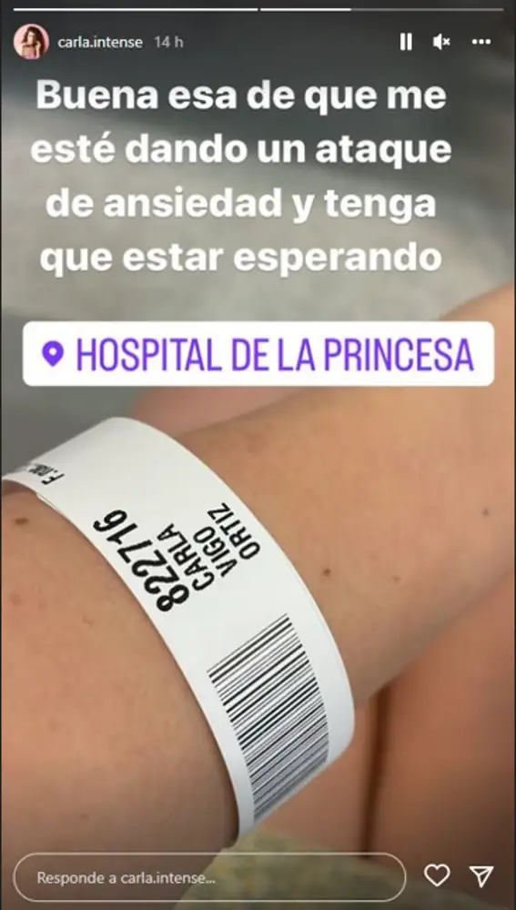 Carla Vigo acude al hospital 