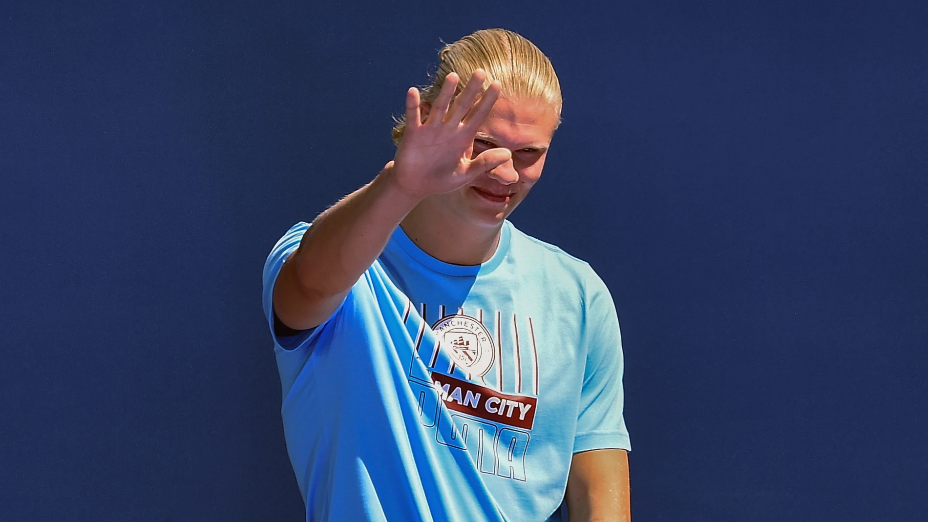 Erling Haaland, en su presentación con el Manchester City