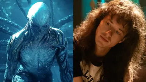 Jamie Campbel como Vecna y Joe Quinn como Eddie en la temporada 4 de 'Stranger Things' Jamie Campbel como Vecna y Joe Quinn como Eddie en la temporada 4 de 'Stranger Things'