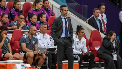 Jorge Vilda, en el partido ante Alemania Jorge Vilda, en el partido ante Alemania