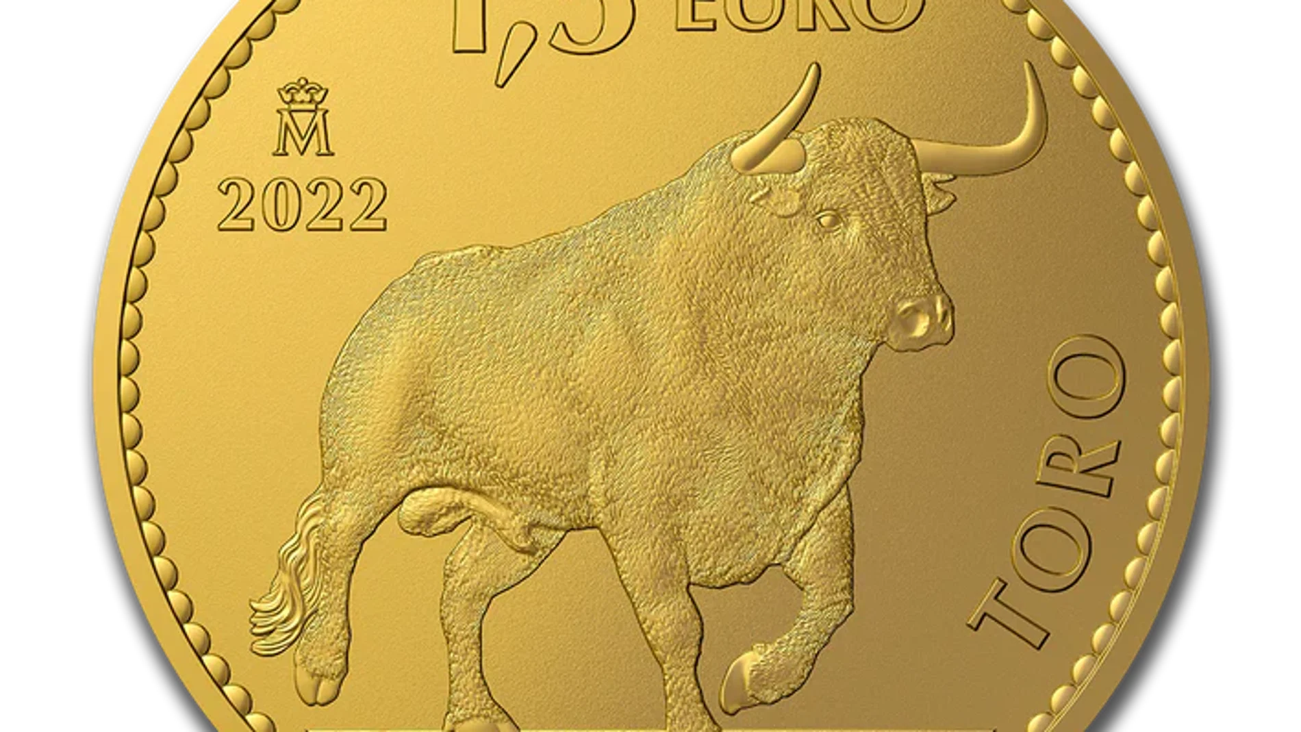 Así es la segunda moneda española de una onza de oro puro con un toro emitida por la FMNT