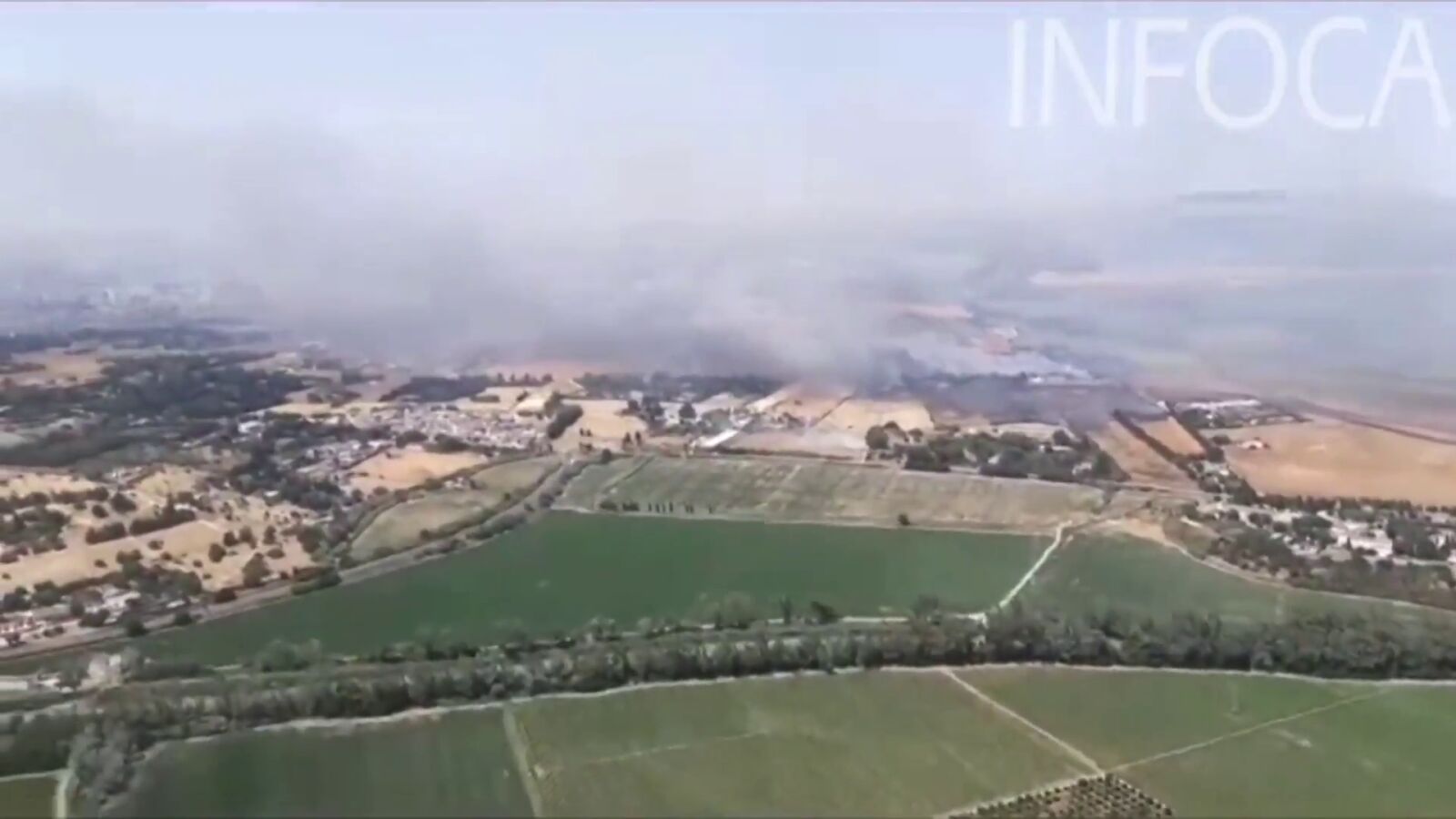Desalojado el Monasterio de la Cartuja por el avance del incendio en Jerez 