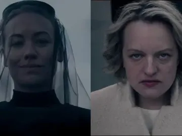 June (Elisabeth Moss) y Serena (Yvonne Strahovski) en la temporada 5 de 'El cuento de la criada' June (Elisabeth Moss) y Serena (Yvonne Strahovski) en la temporada 5 de 'El cuento de la criada'