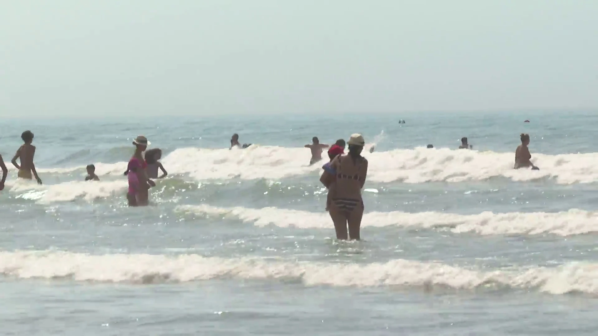 Playa en la ola de calor