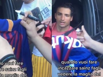 El vídeo de Carlos Sainz del que habla todo el mundo: le piden que firme una camiseta del Barcelona y su reacción ya es legendaria