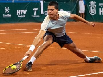 Carlos Alcaraz durante el torneo de Umag