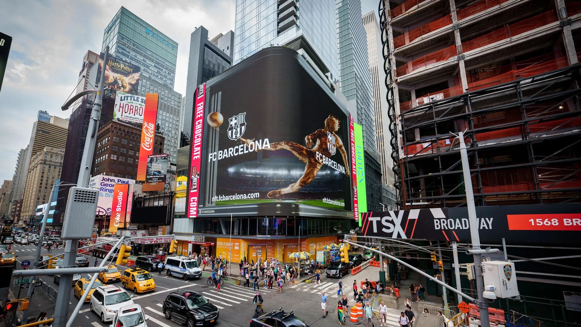 Imagen del FC Barcelona en pleno Times Square en Nueva York