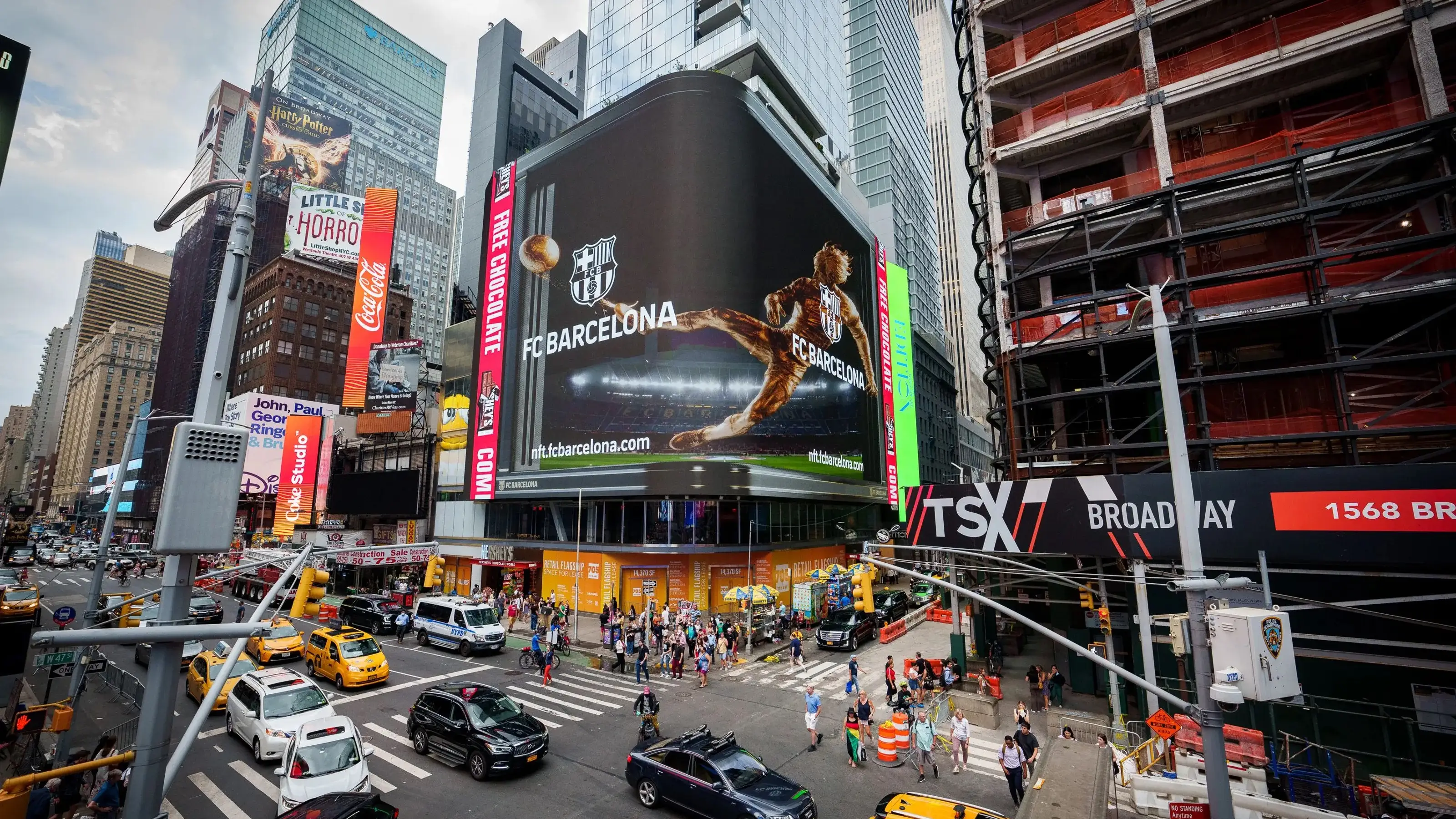 Imagen del FC Barcelona en pleno Times Square en Nueva York Imagen del FC Barcelona en pleno Times Square en Nueva York