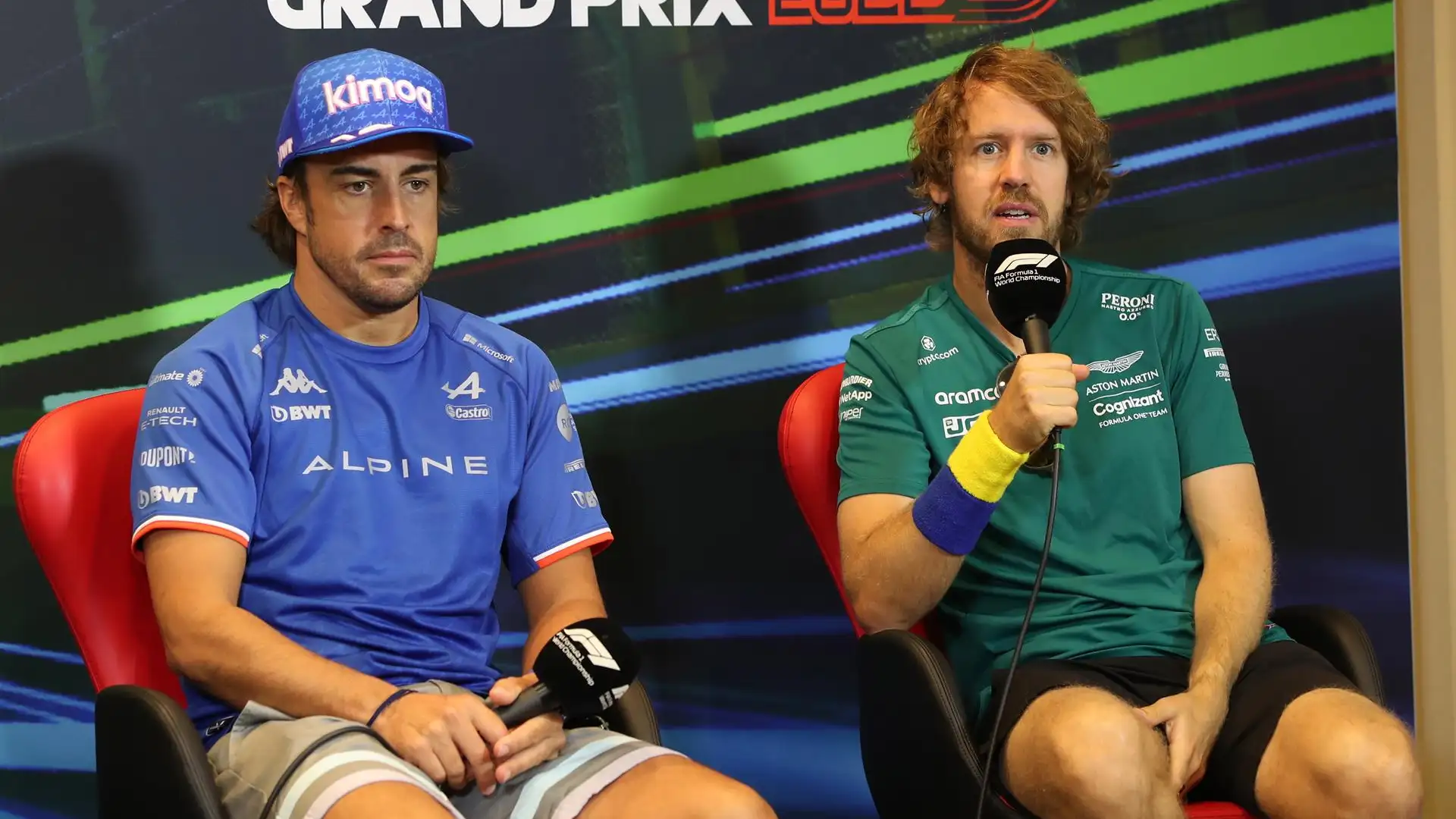 Fernando Alonso, junto a Sebastian Vettel Fernando Alonso, junto a Sebastian Vettel