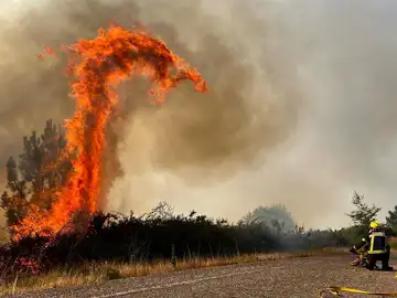 Incendio forestal en Pontevedra