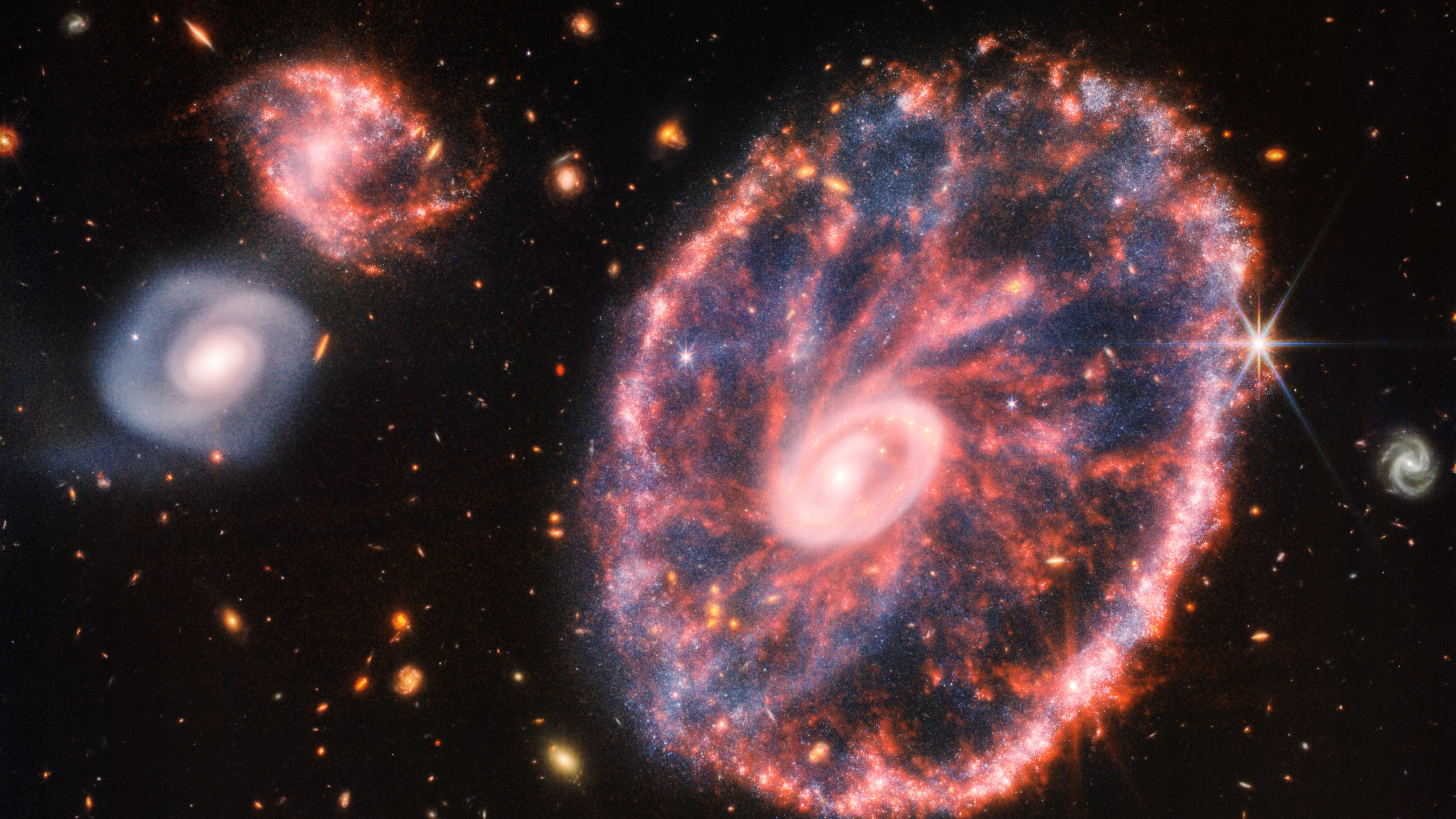 El telescopio James Webb muestra el caos de la galaxia Rueda de Carro El telescopio James Webb muestra el caos de la galaxia Rueda de Carro