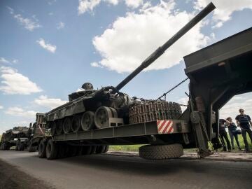 Imagen de un tanque en Ucrania