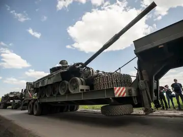 Imagen de un tanque en Ucrania Imagen de un tanque en Ucrania