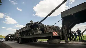 Imagen de un tanque en Ucrania