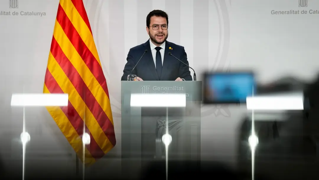 Pere Aragonès en una rueda de prensa tras reunión del Govern Pere Aragonès en una rueda de prensa tras reunión del Govern