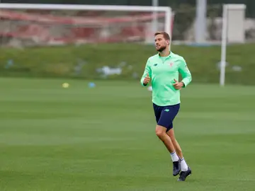 Iñigo Martínez, en un entrenamiento del Athletic en Lezama Iñigo Martínez, en un entrenamiento del Athletic en Lezama