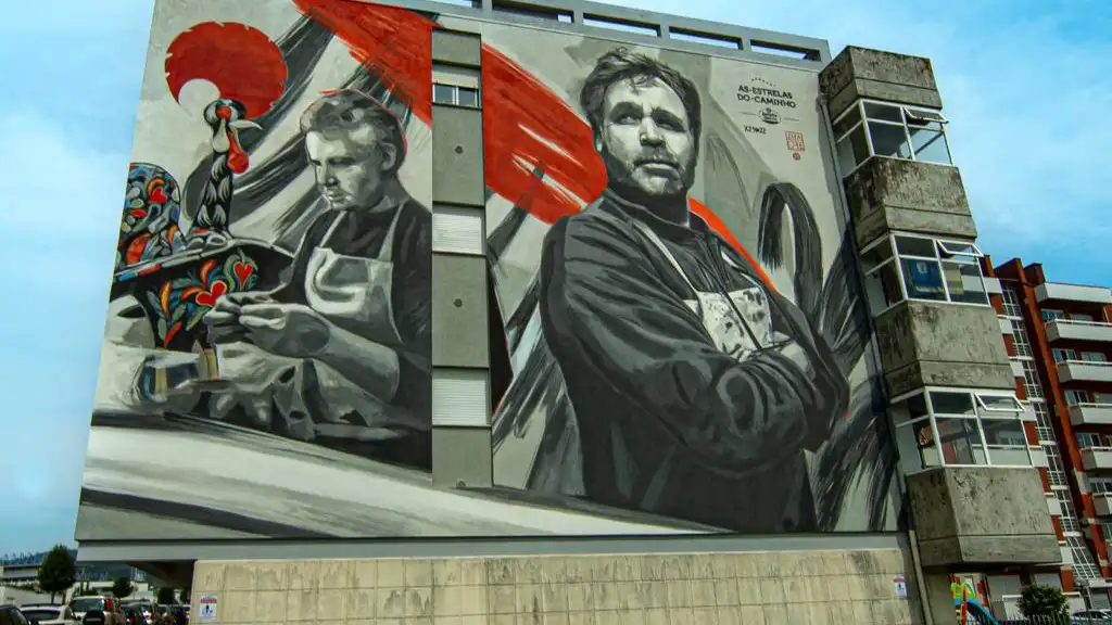 Uno de los nuevos murales del Camino de Santiago portugu&eacute;s