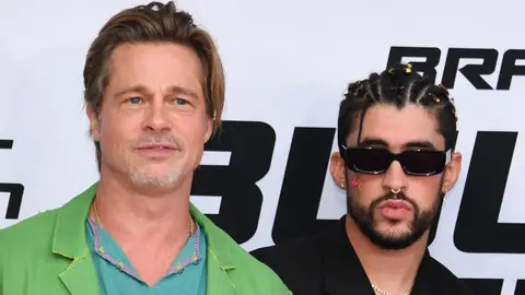 Brad Pitt y Bad Bunny en la promoción de 'Bullet Train' Brad Pitt y Bad Bunny en la promoción de 'Bullet Train'