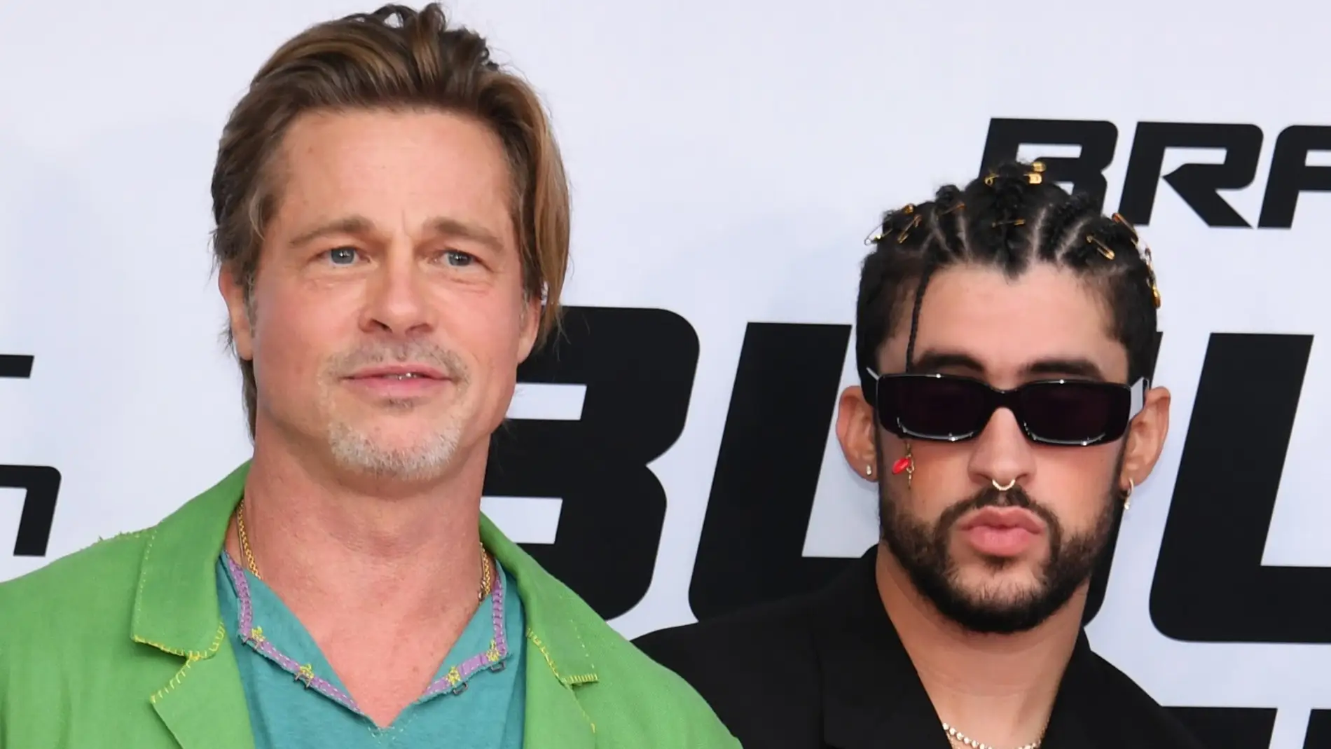 Brad Pitt y Bad Bunny en la promoción de 'Bullet Train'