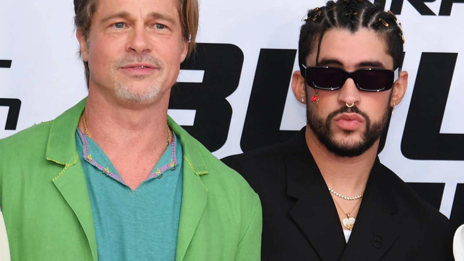 Brad Pitt y Bad Bunny en la promoción de 'Bullet Train'