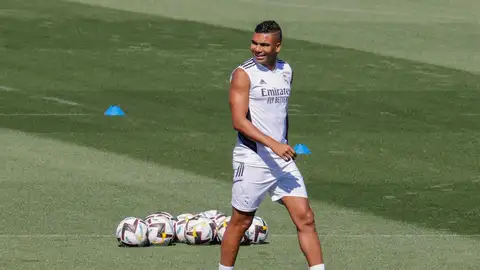 Casemiro en el entrenamiento del Real Madrid esta mañana Casemiro en el entrenamiento del Real Madrid esta mañana