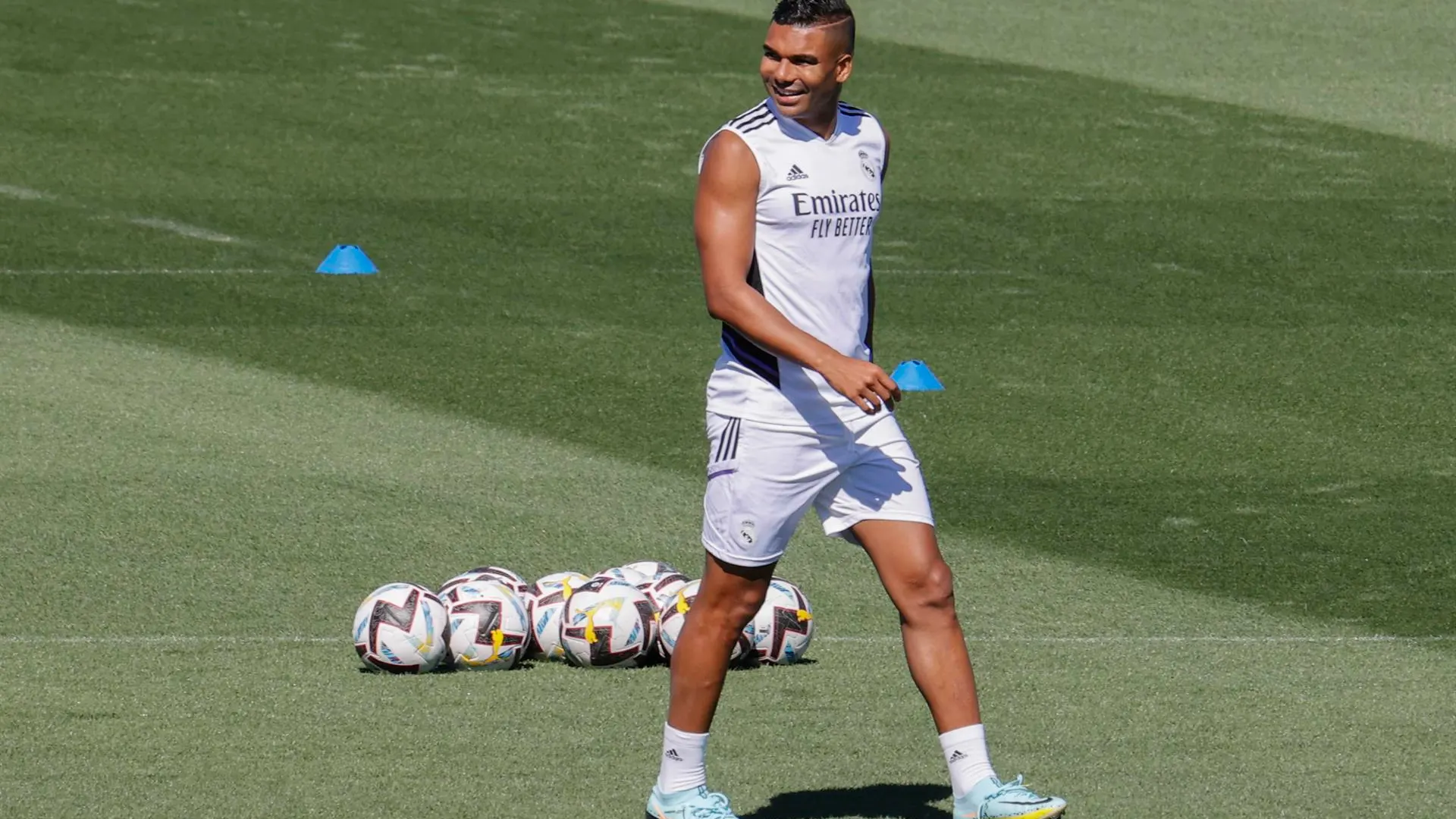 Casemiro en el entrenamiento del Real Madrid esta mañana Casemiro en el entrenamiento del Real Madrid esta mañana