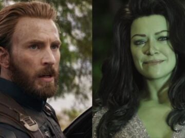 Chris Evans (Capitán América) y Tatiana Maslani (She Hulk)