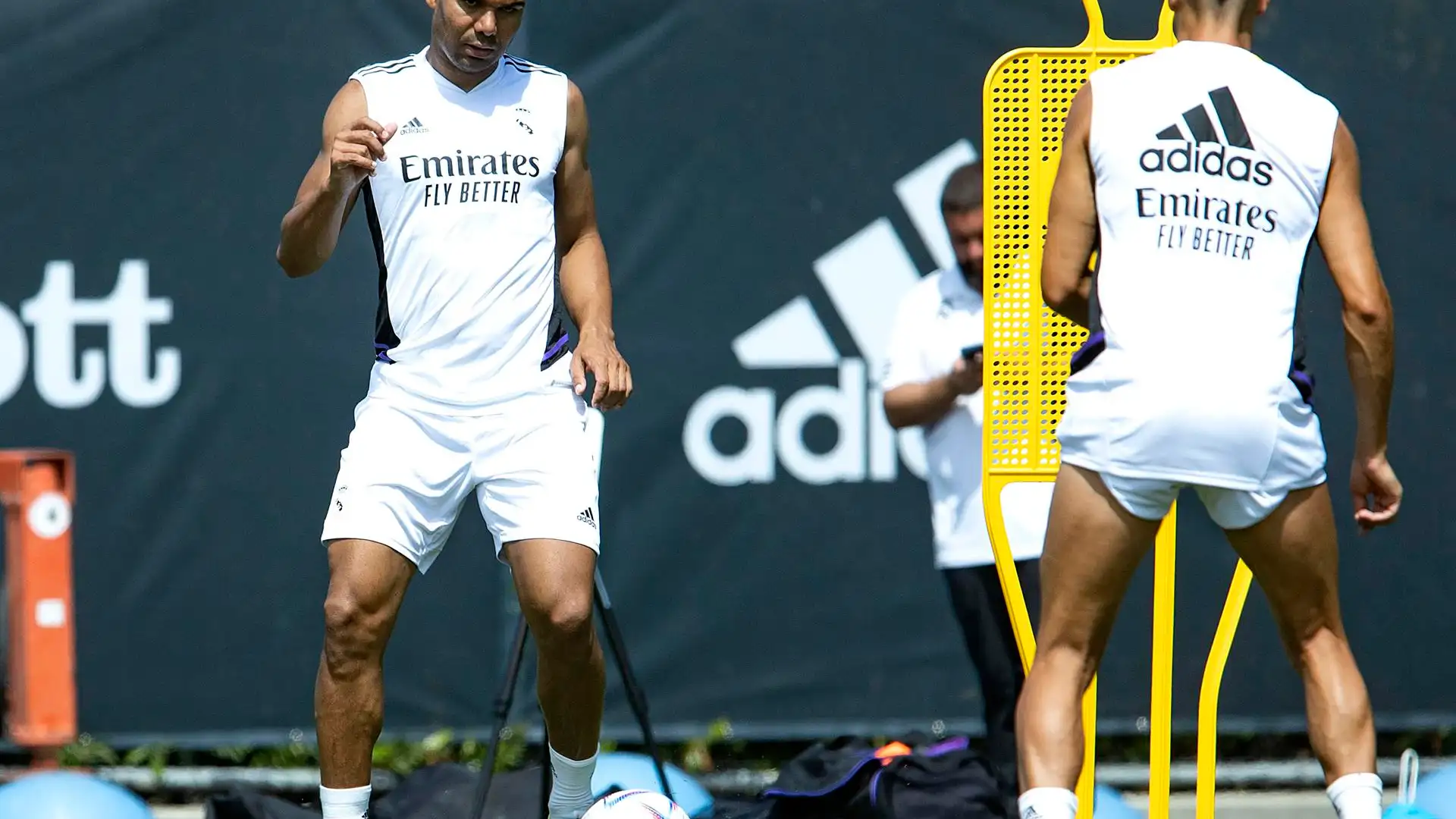 Casemiro en el &uacute;ltimo entrenamiento del Real Madrid