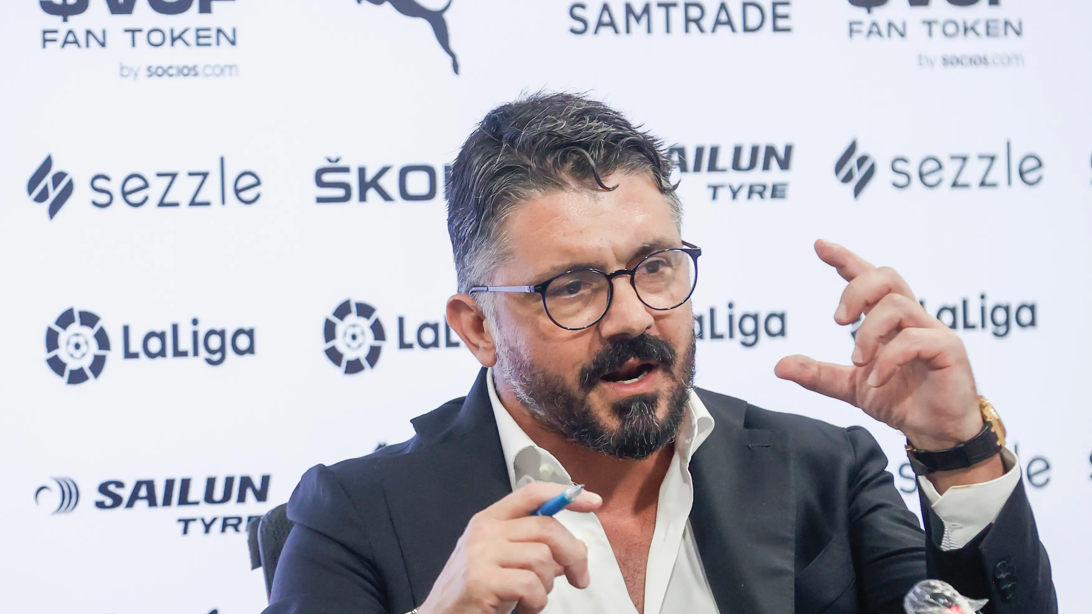 Gennaro Gattuso, entrenador del Valencia, en rueda de prensa Gennaro Gattuso, entrenador del Valencia, en rueda de prensa