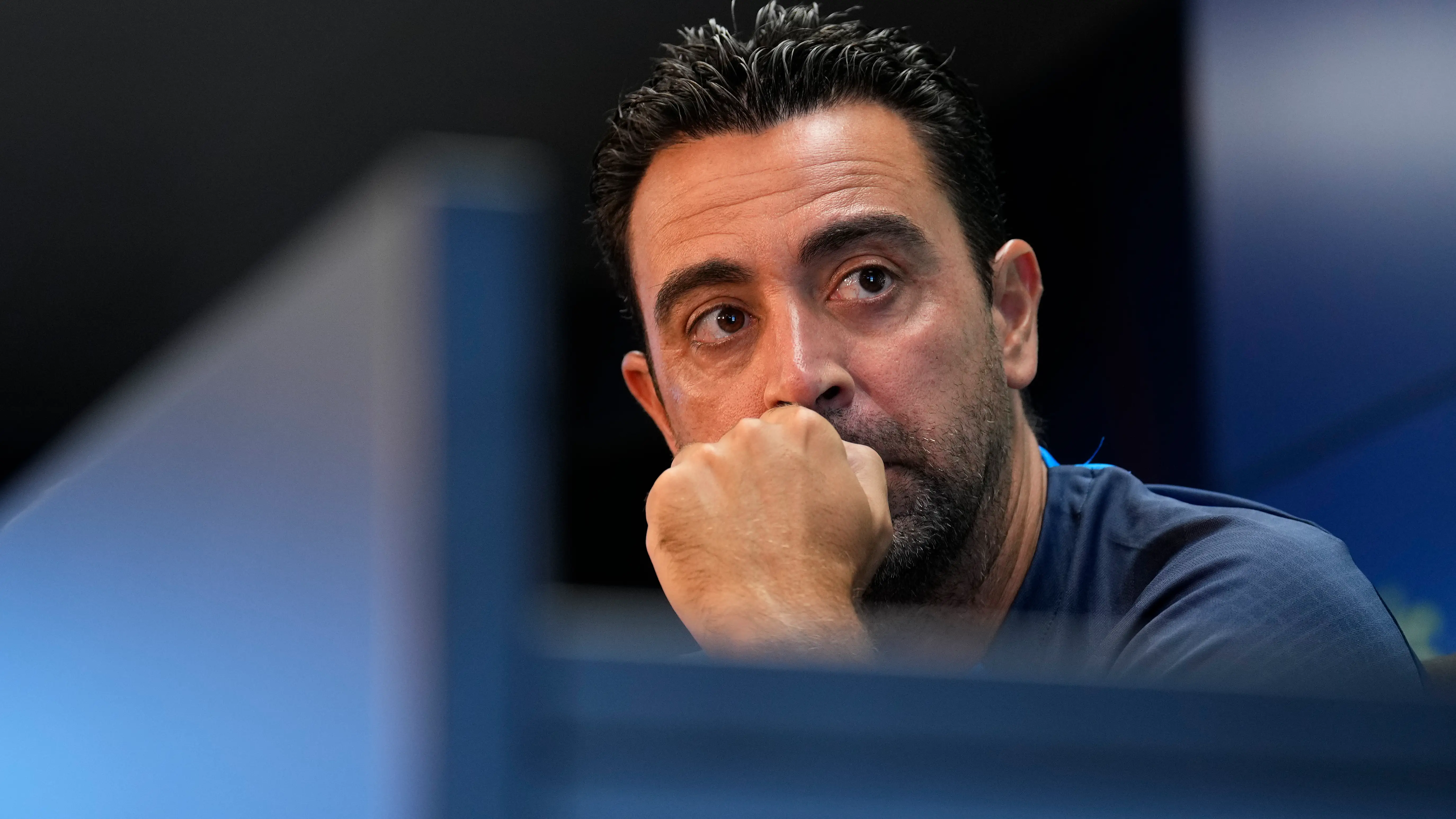Xavi Hernández, entrenador del FC Barcelona, durante la rueda de prensa previa al partido contra la Real Sociedad de la 2ª jornada de LaLiga. Xavi Hernández, entrenador del FC Barcelona, durante la rueda de prensa previa al partido contra la Real Sociedad de la 2ª jornada de LaLiga.