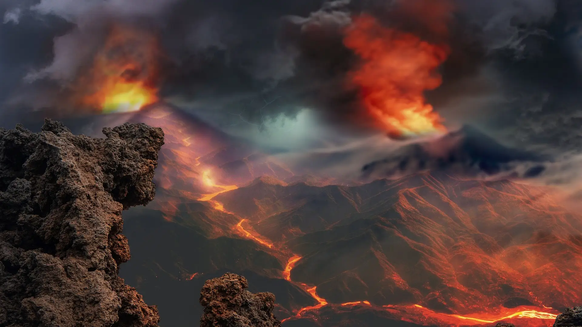 Erupción volcánica masiva Erupción volcánica masiva