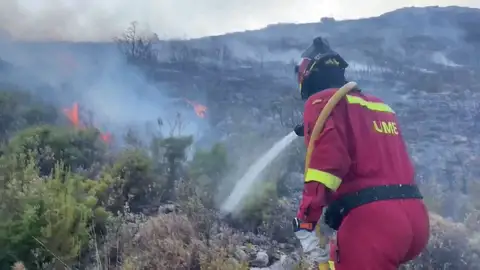 Evolución favorable y sin llamas en la mayor parte del perímetro del incendio de Bejís Evolución favorable y sin llamas en la mayor parte del perímetro del incendio de Bejís