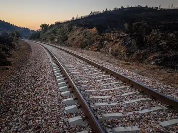 Imagen de archivo de vías de tren Imagen de archivo de vías de tren