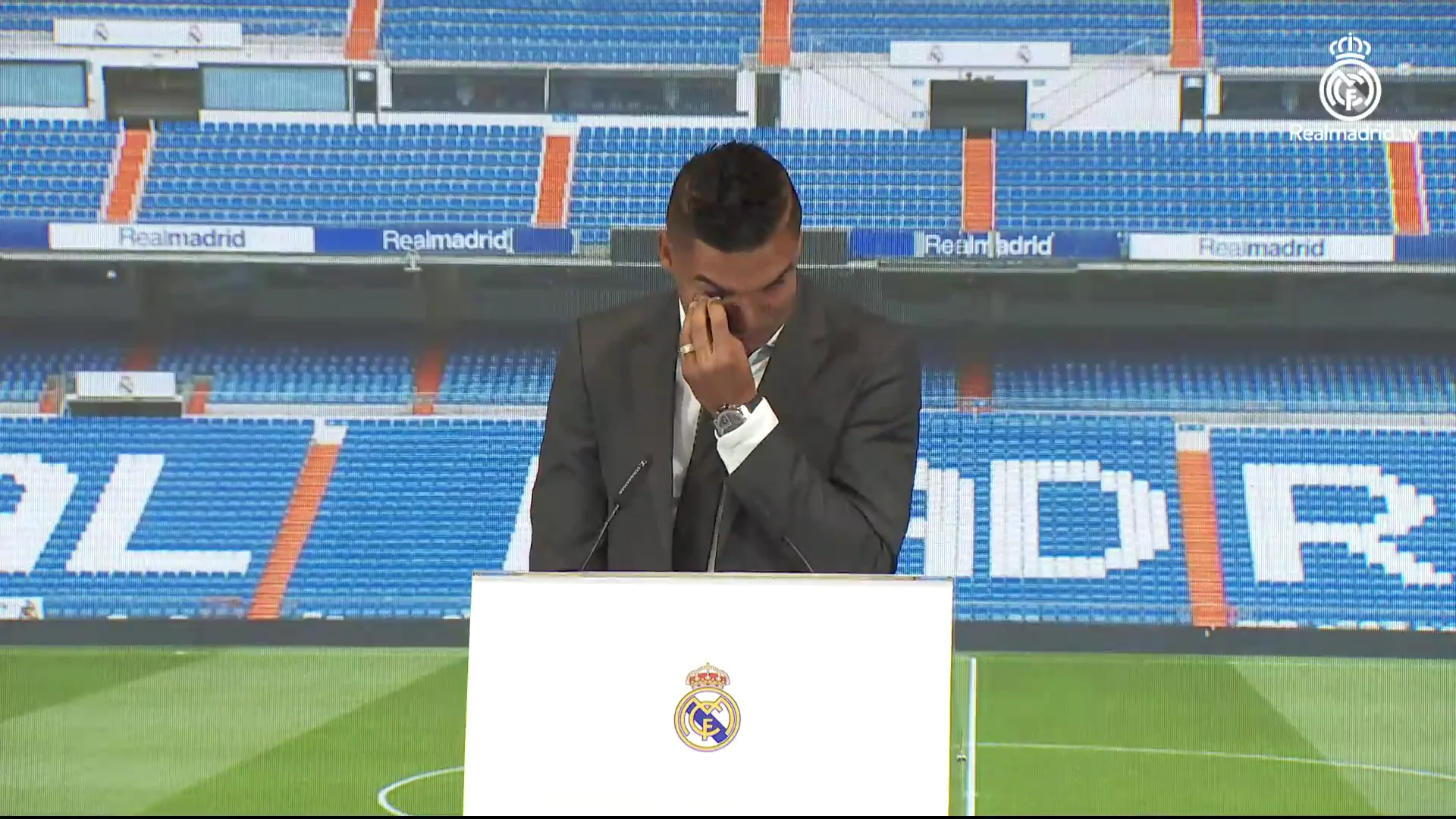 La emoción de Casemiro en su despedida del Real Madrid La emoción de Casemiro en su despedida del Real Madrid