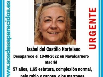 Cartel de Sos Desaparecidos para ayudar en la búsqueda de Isabel del Castillo