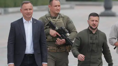 El presidente ucraniano, Volodymyr Zelensky, y su homólogo polaco, Andrzej Duda El presidente ucraniano, Volodymyr Zelensky, y su homólogo polaco, Andrzej Duda