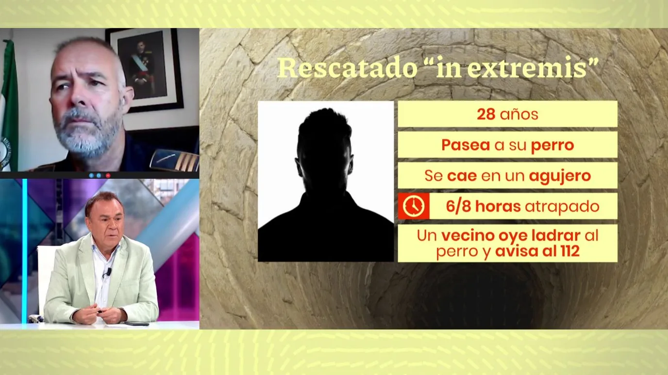 Rescatado in extremis de un pozo.